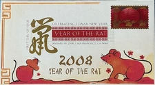 BDAOCITW KSC Cachets 4221 Chinese New Year of the Rat 2008 San Francisco CA 