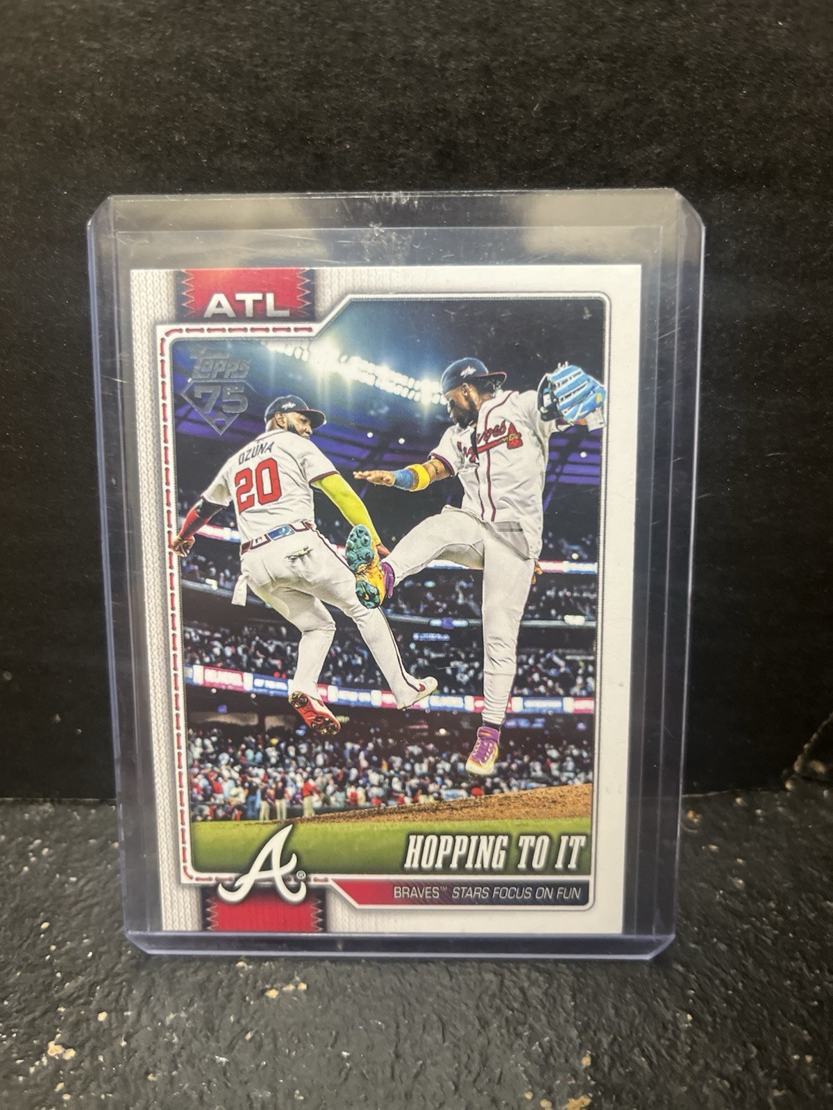 Topps 2024 Series 1 Ronald Acuña Jr. Braves Focus on Fun #118 Hoppin' to It