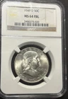 1949 D,  Franklin Half Dollar 50c NGC MS64 FBL, Bright White