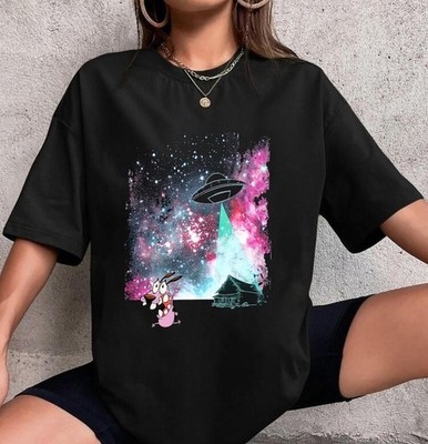 Courage the Cowardly Dog Flying Saucer Courage Attack T-Shirt | S-5XL