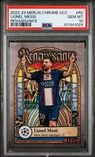 Lionel Messi 2022-23 Topps Merlin UCC R-2 Renaissance Case Hit SSP PSA 10 Gem Mt