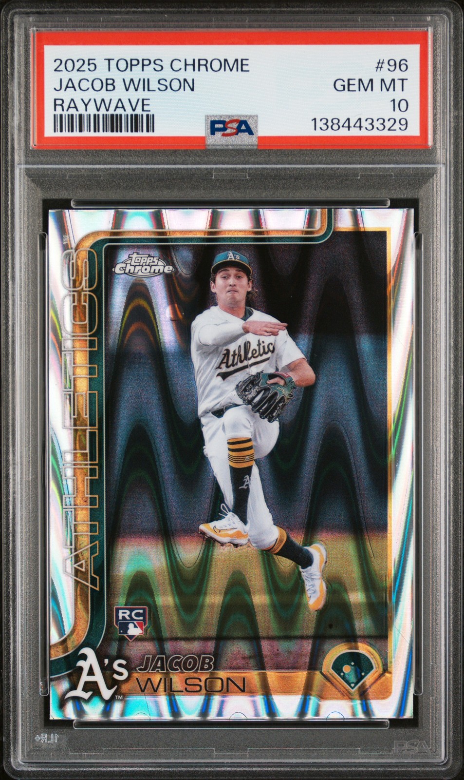 2025 Topps Chrome #96 Jacob Wilson Raywave RC PSA 10