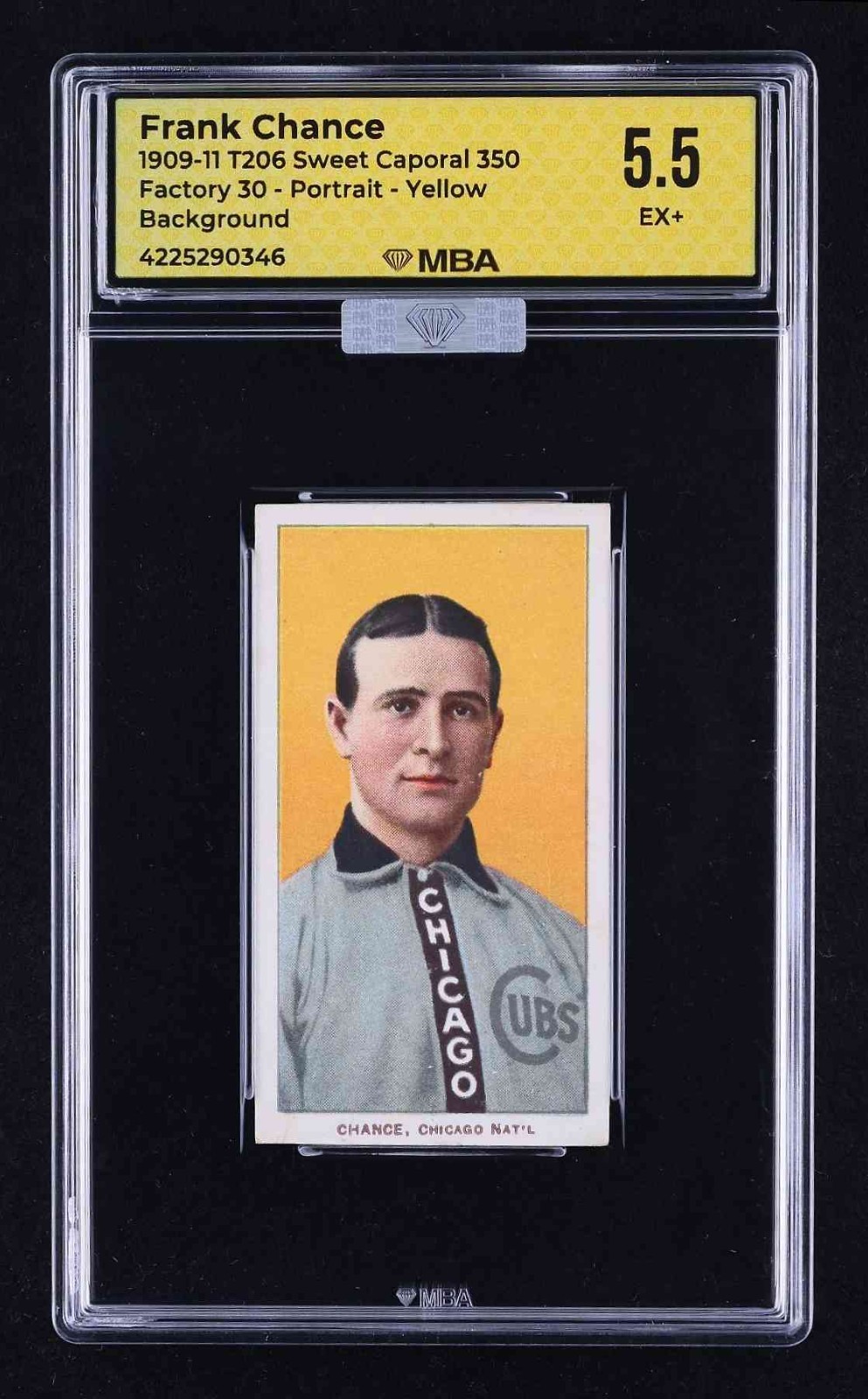 Frank Chance T206 Sweet Caporal Yellow Portrait MBA 5.5