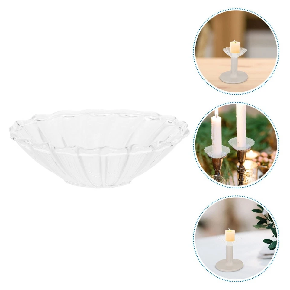  Protectores contra goteo de velas de vidrio de 3 piezas: recogedores de cera Bobeches para velas cónicas Foto 4 de 4