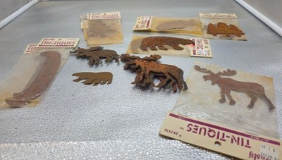 Rusty Tin-Tiques Moose Bear Canoe Fish Forest Silhouettes Rust Patina Crafts
