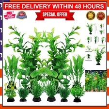 10-Piece Green Artificial Aquarium Plants Set - Safe Decor for Your Fish