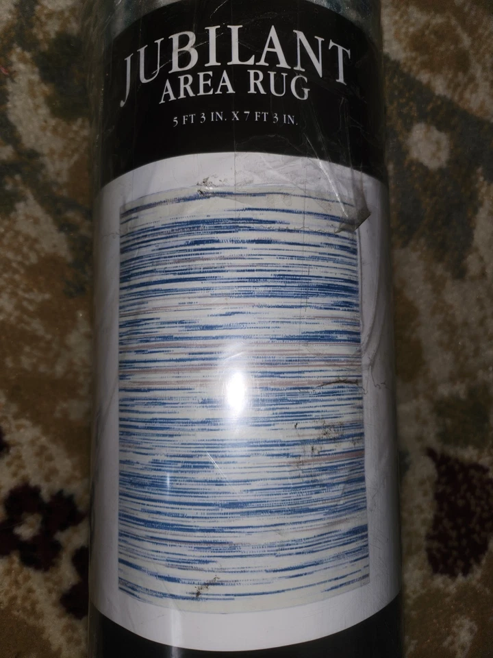 Alfombra interior moderna azul polipropileno Nourison Jubilant 5'3" x 7'3" Foto 4 de 4