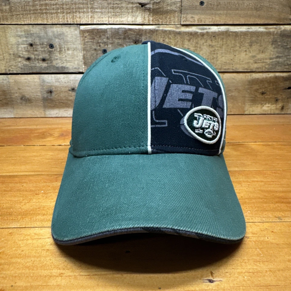 De Colección NY New York Jets NFL Flexfit Sombrero Ajustado Reebok Verde OSFA Bill Gráfico AOP Foto 2 de 4