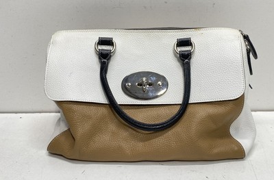 Claudia Firenze Women's White Beige Color block Leather Purse