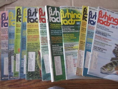 Fishing Facts Magazine Complete Set Year 1975 12 Issues