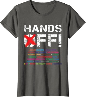 Hands Off Protest Pride Help Support United People Ladies' Crewneck T-Shirt