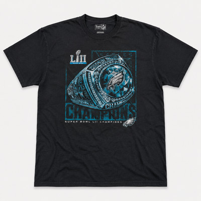 Philadelphia Eagles Fanatics T-Shirt SB LII Champions Ring 2018 NFL XXL Schwarz