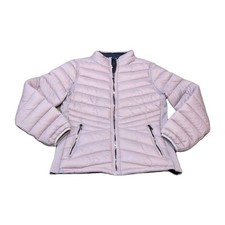 Special One Reversible Puffer Jacket Womens Size Large Pink/Navy Zip-Up W/Pocket