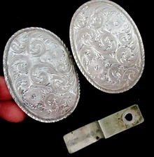 Cortes Mexico STERLING OVERLAID Show Parade Bridle Buckle-Show Halter Buckle Set