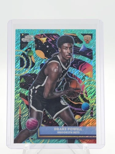 DRAKE POWELL 2025-26 TOPPS CHROME COSMIC AQUA EQUINOX ROOKIE /199 #61 NETS Q0913