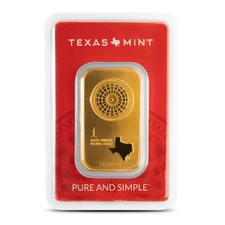 1 oz Texas Mint Gold Bar (New) 4549.56 per troy oz