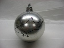 NEW HANDPAINTED BLACKTIP REEF SHARK UNBREAKABLE SILVER CHRISTMAS ORNAMENT 2 1/2"