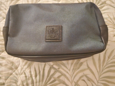 British Airways First Class Amenities Bags Canvas with Leather Base Gray 