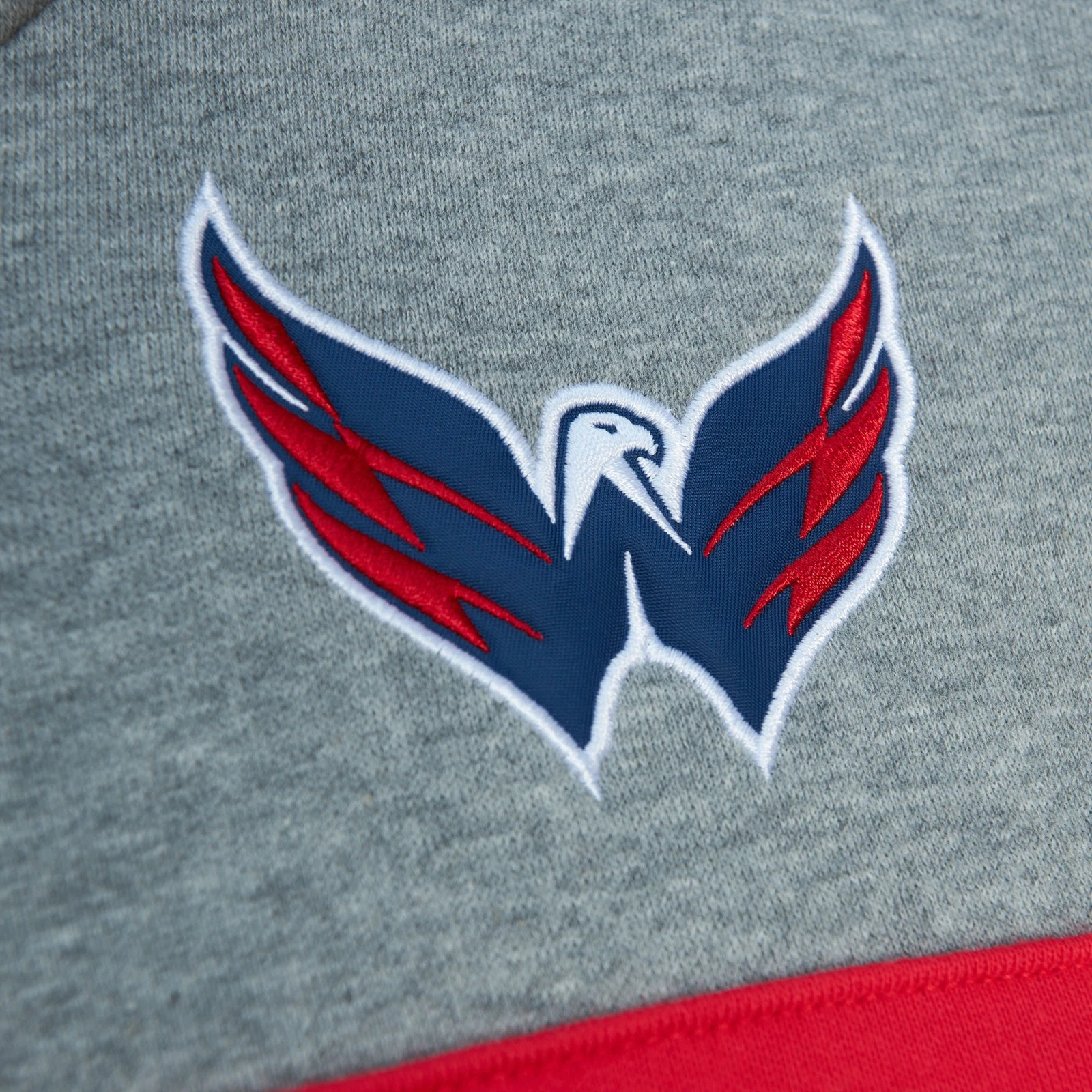 Felpa con cappuccio pullover uomo Mitchell & Ness blu navy grigio Washington Capitals Head Coach