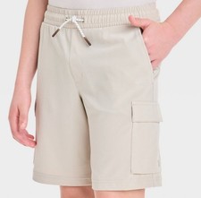 NWT All in Motion sz S 6/7 Beige Boys Adventure Cargo Shorts Quick Dry NN50