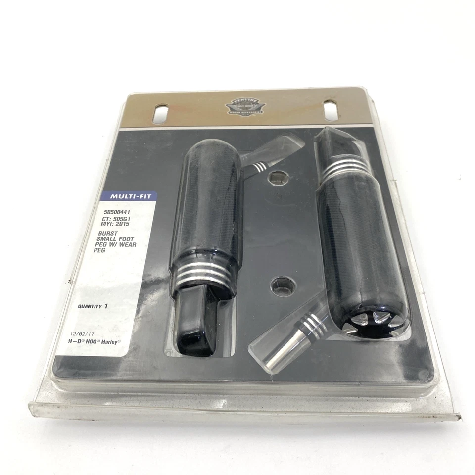 OEM Harley 50500441 Burst estriberas pequeñas con clavija de desgaste estriberas negras Touring XL Foto 4 de 4