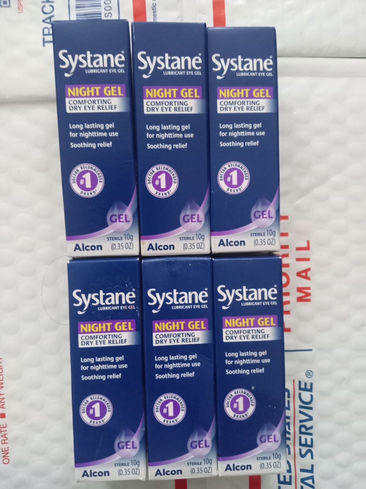LOT OF 6 Systane NIGHT GEL Lubricant Eye Gel, 10g (0.35 OZ) Ea