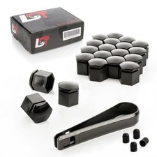 20x Abdeckkappen Radschraubenkappen Set schwarz gl&auml;nzend 19 mm f&uuml;r MERCEDES-BENZ