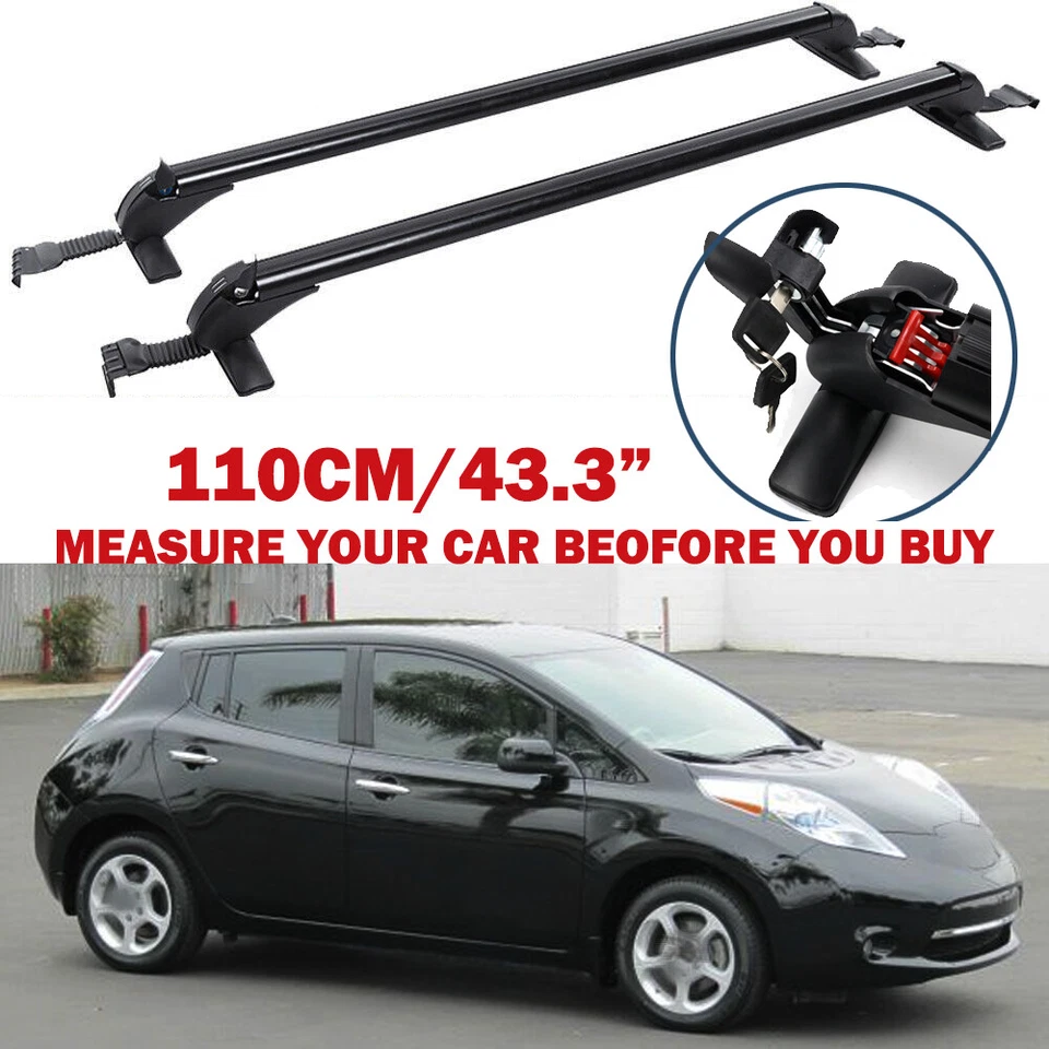 For Nissan Leaf Hatchback 2011-23 Top Roof Rack Cross Bar 43.3" Luggage Carrier - Image 2 of 4