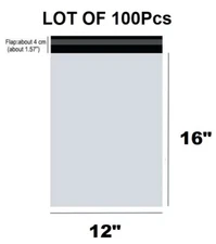 Lot of 100 (12"x16") Poly Mailer 2 Mil Shipping Mailing Packaging Envelope Bags