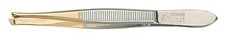 Erbe Solingen Gold Tip Tweezers Angled 9Cm Nickel Plated Becker Manicure Germany