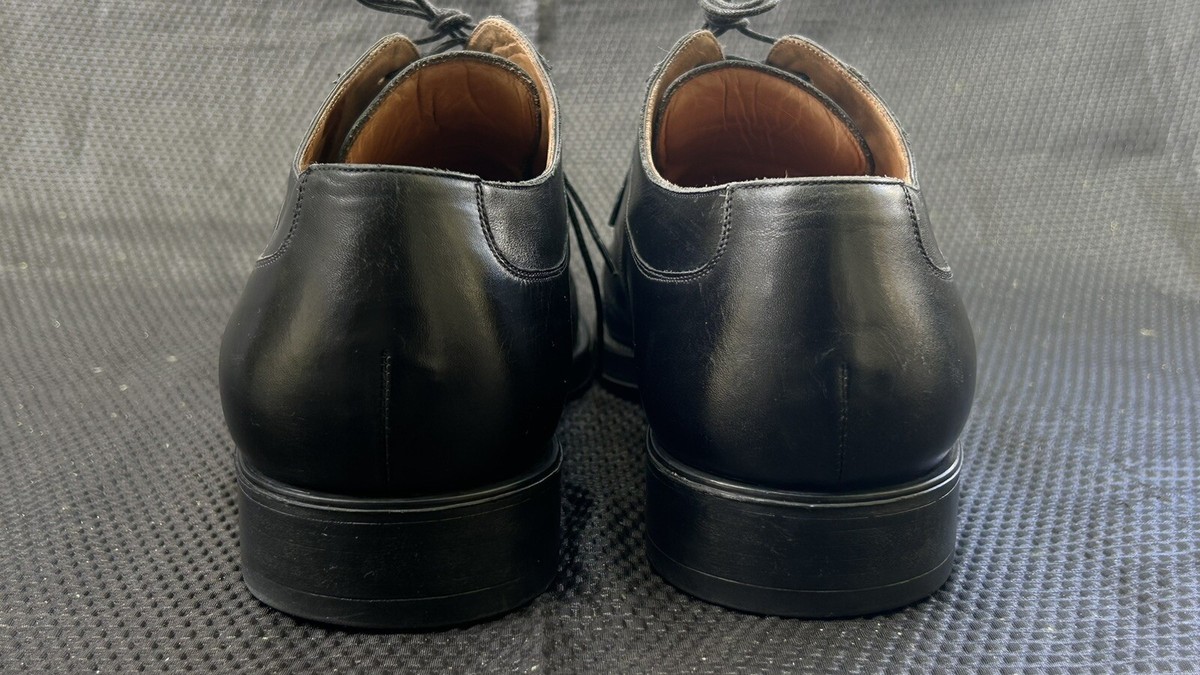 Santoni Nuvola Slip On Dress Shoes Men Size 11.5 US, 10.5 UK Black Italy Loafers $950 Santoni Black Pebbled Leather Loafers  main image 2