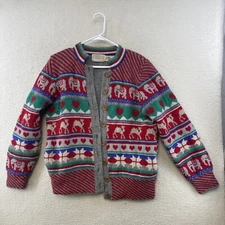 Moussie For Susan Bristol Wool Cardigan Sweater Womens L Vintage 80s