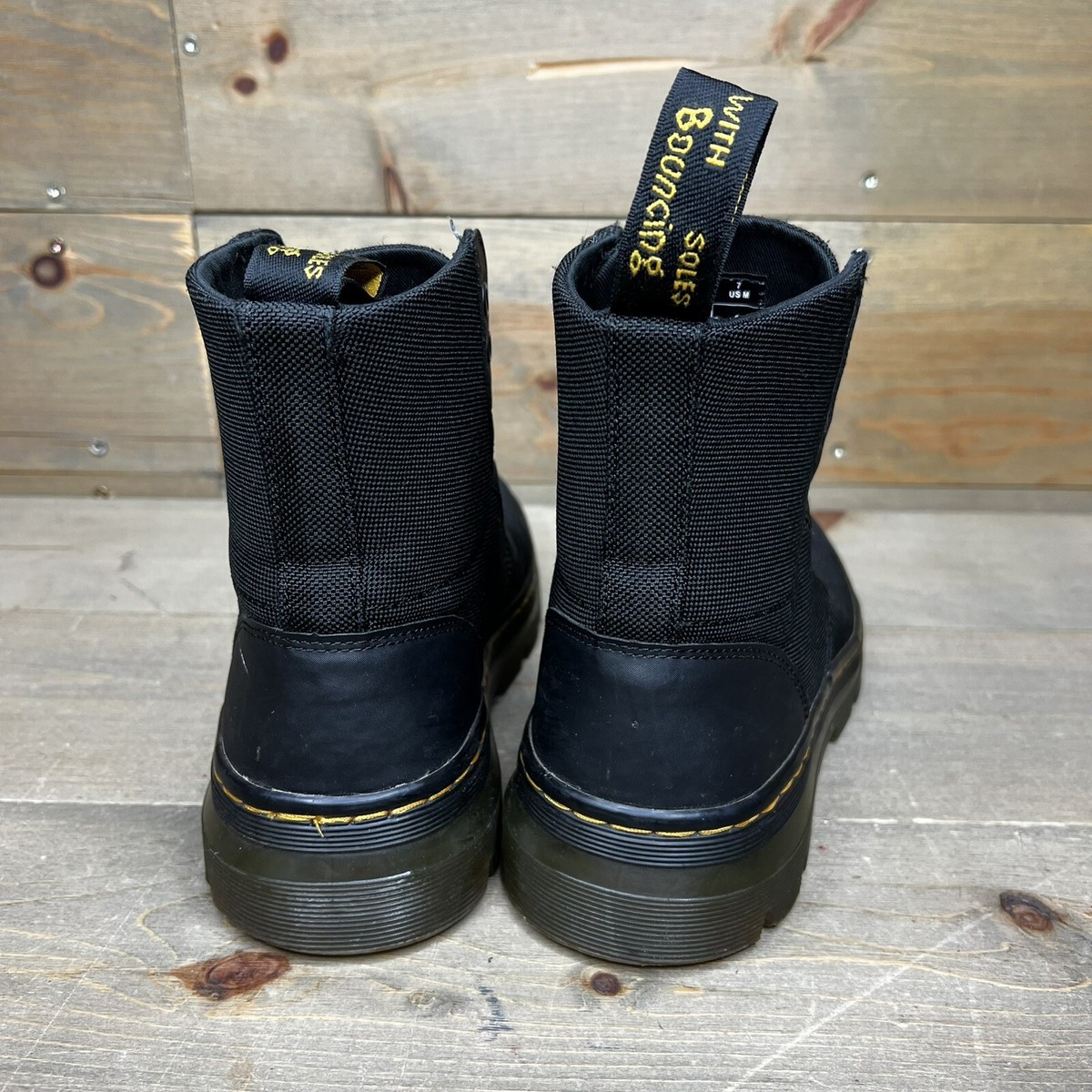 DR. Doc Martens AirWair Combs Combat Boots Black High Top 