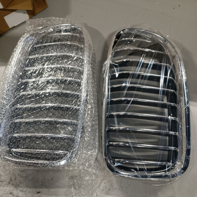 For 2014-2016 BMW F10 525i 550i Chrome+Black Front Kidney Grille Left+Right Side