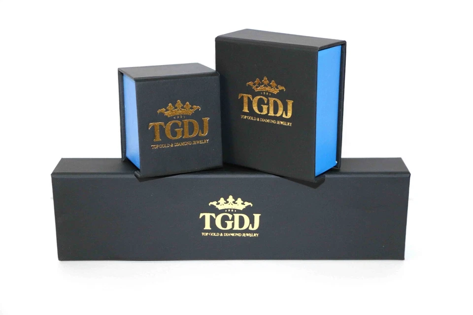 ORO - 14K Anillo de circonita cúbica tricolor para hombre Foto 3 de 3