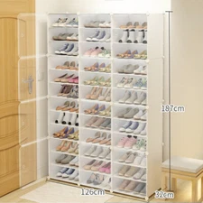 For 36 Pairs Shoes 12 Tiers Shoe Rack Box Organizer Stackable Cabinet Storage