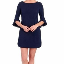 Vince Camuto black tulip bell 3/4 sleeve fully lined black shirt dress size 4