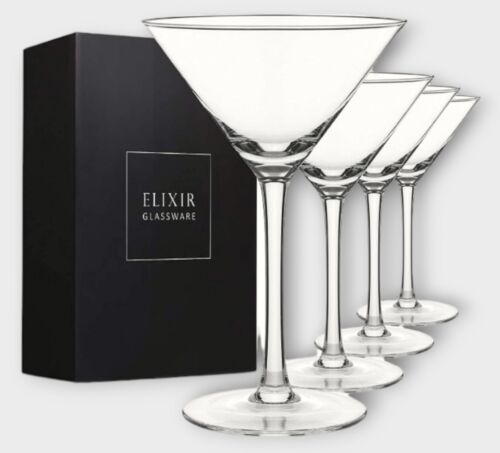 ELIXIR GLASSWARE Martini Glasses Set of 4 - Hand Blown Crystal Martini Glasses  - Afbeelding 1 van 3