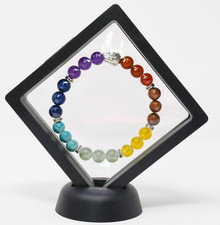 7 Chakra Natural Gemstone Buddha Charm Bracelet Energy Healing Beads Jewelry NEW