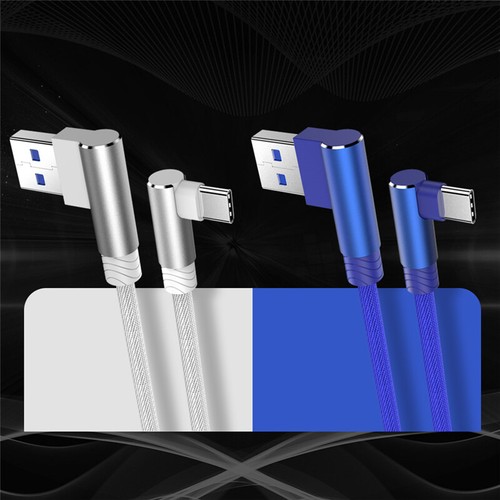 90 Degree Elbow USB to Type C Fast Charging Cable for Samsung S8 S9 S10 S20 S21 - Picture 8 of 15