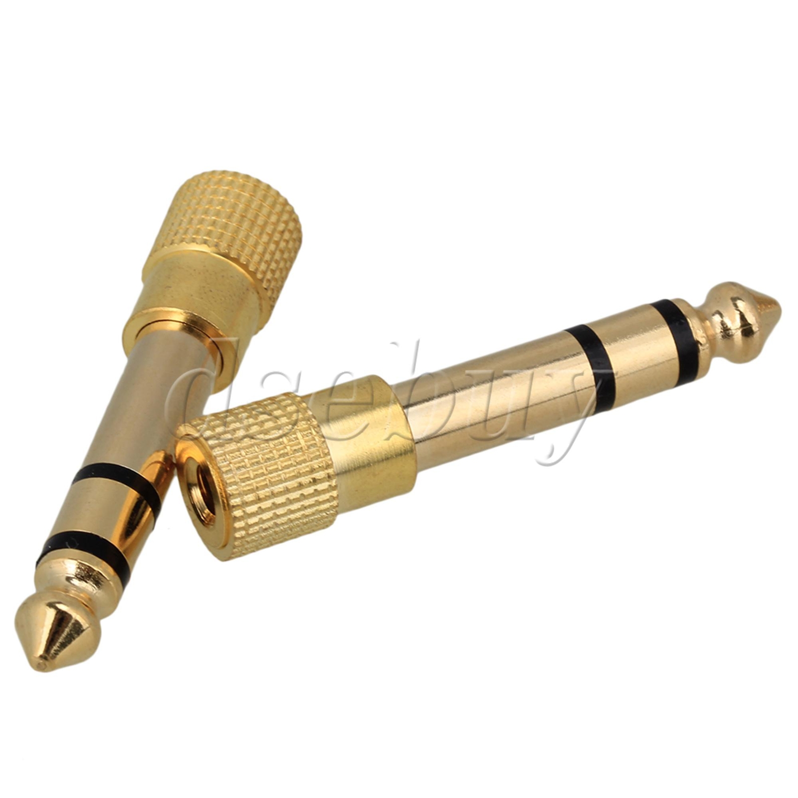 10PCS Female Stereo Adapter Plug 6.5mm Double Sound to 3.5mm Gold Black