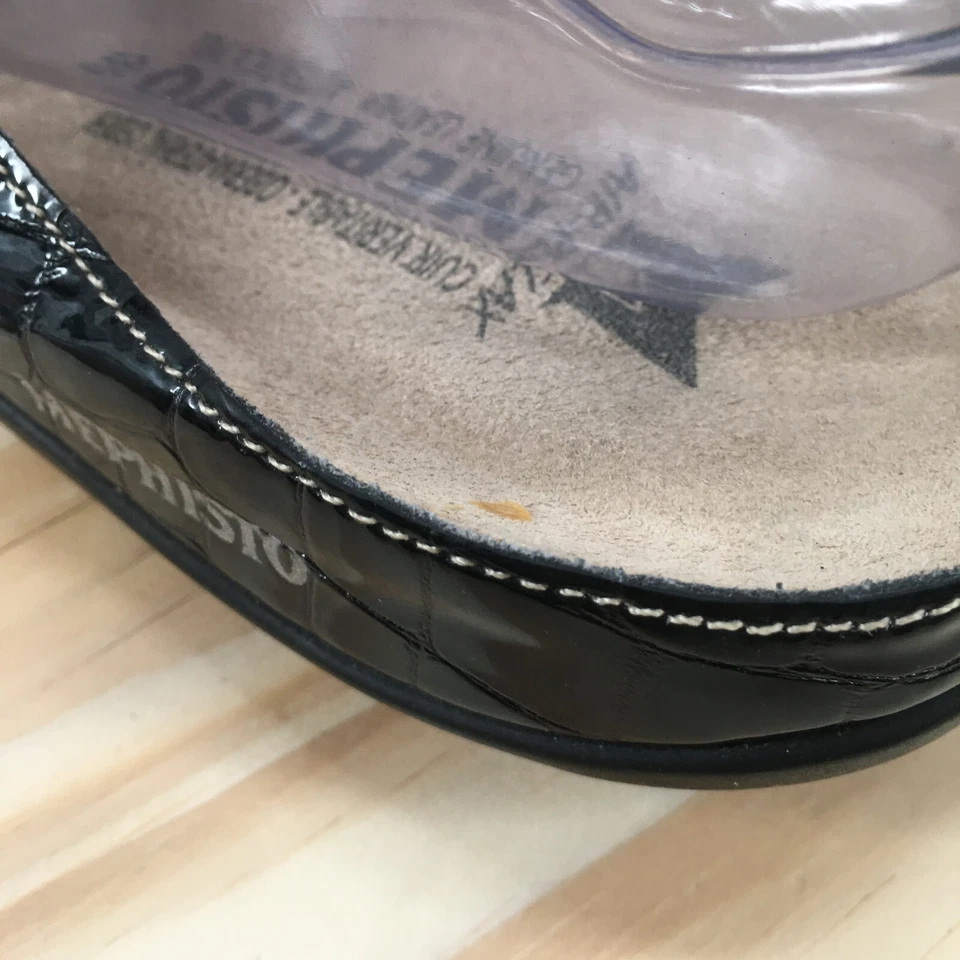 Memphisto Sandals Womens 39 Slide Black Leather Slip On Buckle Casual Open Toe - Image 4 of 4