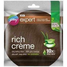 5 pack Godrej Rich Creme Hair Colour Natural brown 24ml Long-Lasting No Ammonia