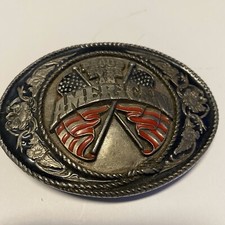 Siskiyou Belt Buckle J-5 Proud To Be An American