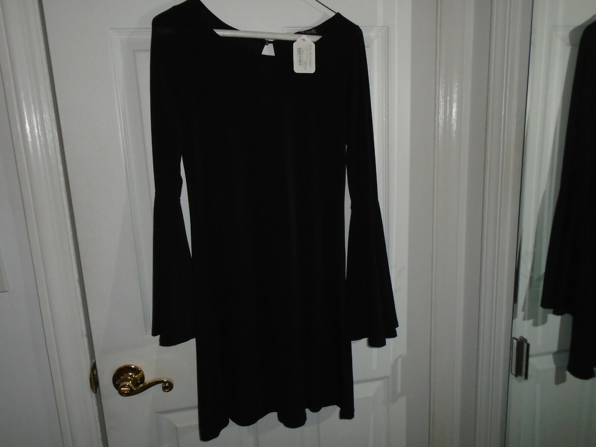 Ariella Black Bell Sleeve Dress Size Medium New With Tags | eBay
