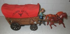 Vintage Wagon Master Battery Operated Mechanical Horse Drawn Wagon Toy