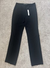 Women Tahari Bayleigh Dress Pants Black Flat Front Side Zip Pockets 8 32 Inseam