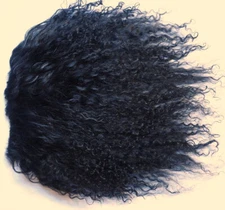 Black Tibetan Lamb Mohair for Doll Wigs 4x4" Mongolian Curly Hair Rerooting