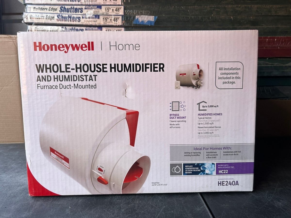 Honeywell Home Whole-House Humidifier and Humidistat, Furnace Duct-Mount  HE240A