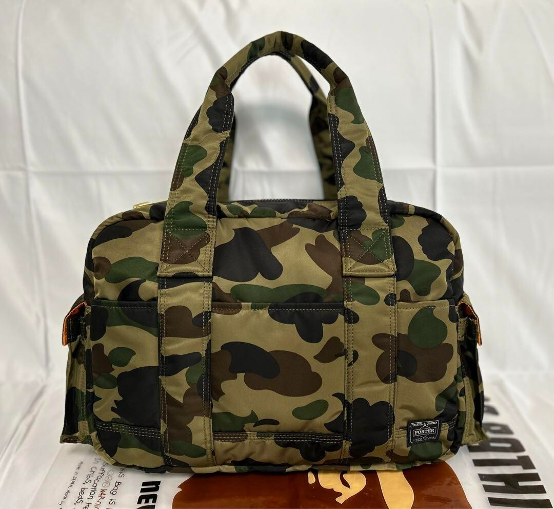 A Bathing Ape x Yoshida PORTER Duffle Bag 1ST CAMO Green